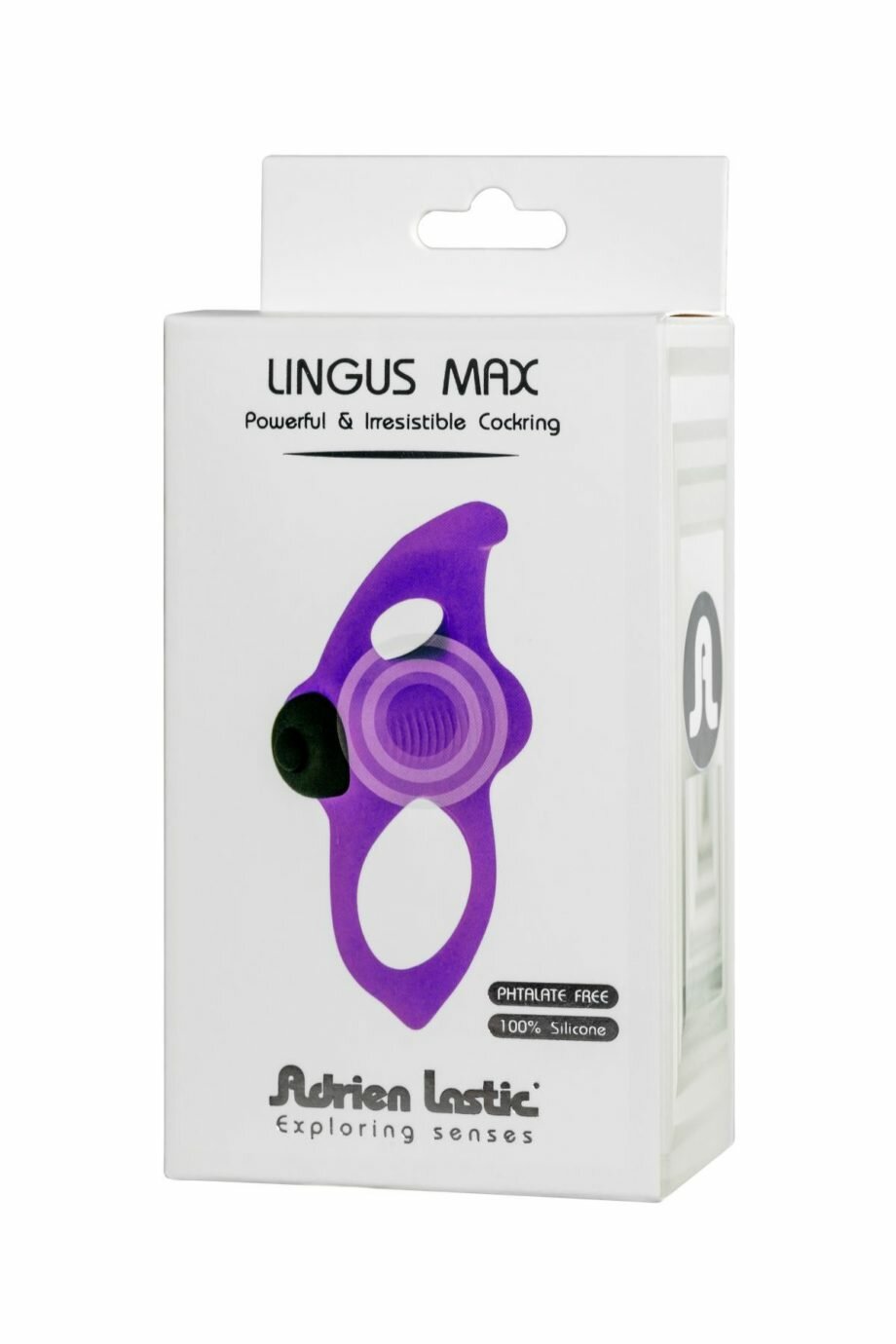 Эрекционное виброкольцо Adrien Lastic Lingus MAX Violet с язычком для стимуляции клитора - lovekeks.com.ua