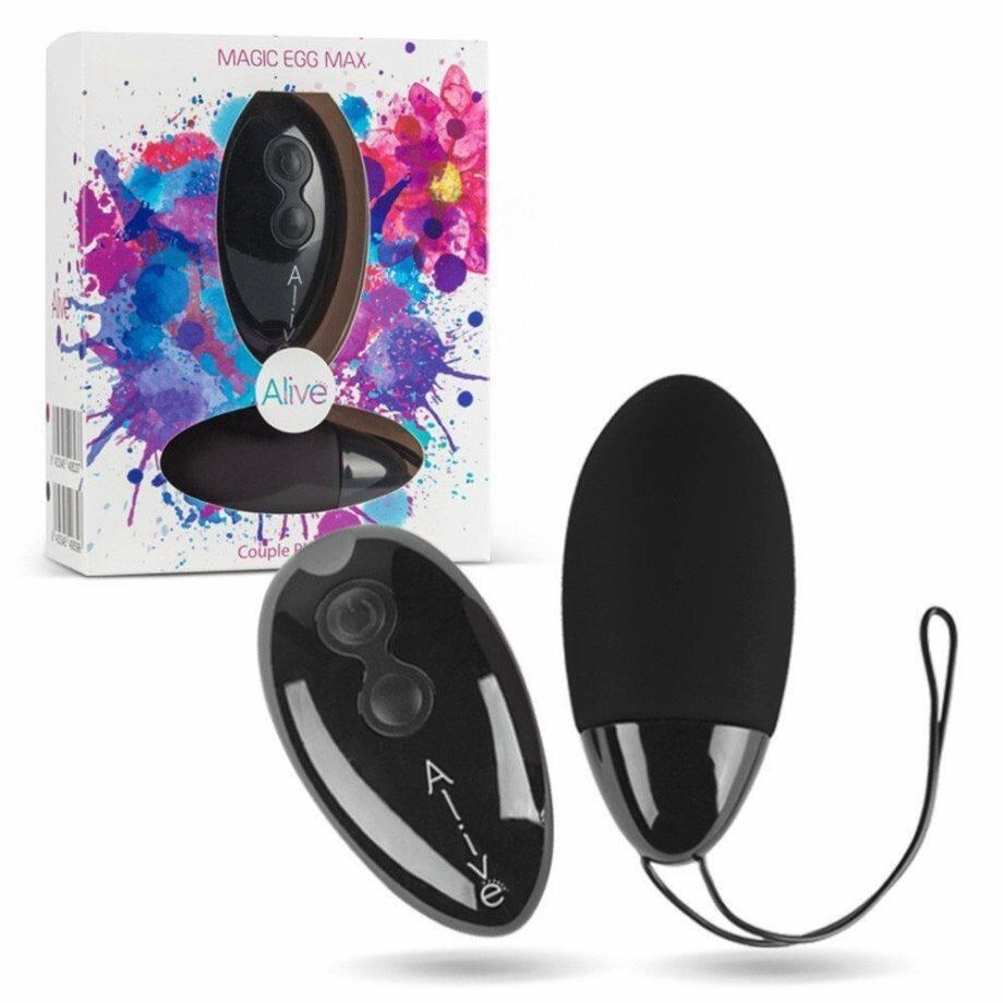 Мощное виброяйцо Alive Magic Egg MAX Black с пультом ДУ, мощное - lovekeks.com.ua