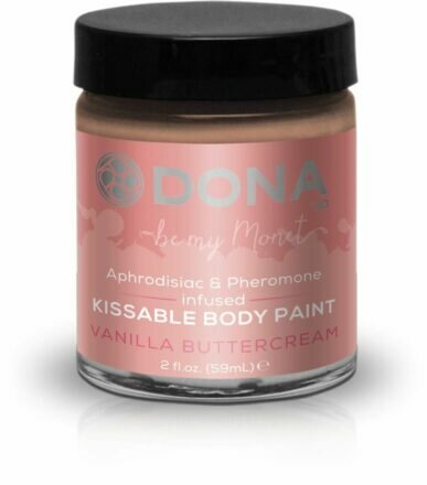 Краска для тела Dona Kissable Body Paint - VANILLA BUTTERCREAM с феромонами и афродизиаками, кисть - lovekeks.com.ua