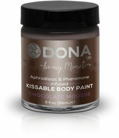 Краска для тела Dona Kissable Body Paint - CHOCOLATE MOUSSE с феромонами и афродизиаками, кисточка - lovekeks.com.ua