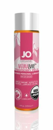 Смазка на водной основе System JO NATURALOVE Strawberry (120мл) с экстрактом ромашки и листьев агавы - lovekeks.com.ua