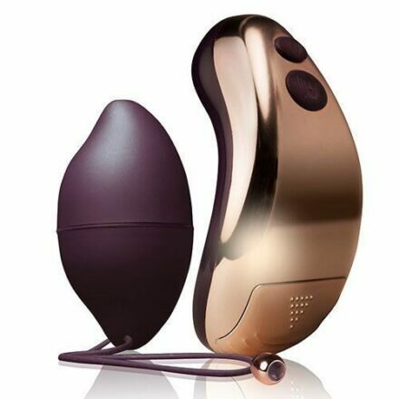 Виброяйцо Rocks Off Ro-Duet Rose Gold с вибрирующим пультом ДУ для стимуляции клитора - lovekeks.com.ua