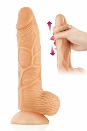 Фаллоимитатор с подвижной крайней плотью Real Body - Real Brad, диаметр 4,5см, TPE - lovekeks.com.ua