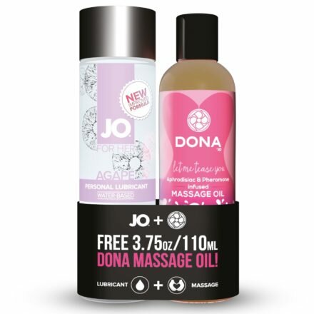 Набор смазка плюс массажный гель бесплатно System JO Agape (120 мл) + DONA Flirty Massage (110 мл) - lovekeks.com.ua