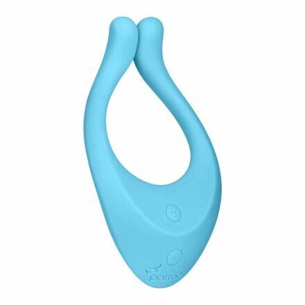 Вибратор для пар Partner Multifun 1 Light Blue, 3 независимых мотора, многофункциональный - lovekeks.com.ua