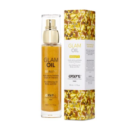 Масло для тела с блеском EXSENS Glam Oil 50мл, с маслом миндаля, без парабенов и феноксиэтанола - lovekeks.com.ua