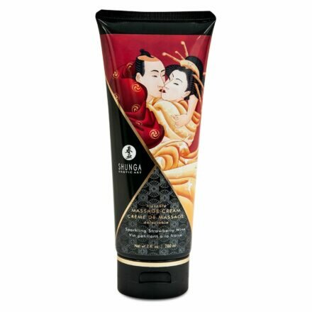 Съедобный массажный крем Shunga Kissable Massage Cream - Sparkling Strawberry Wine (200 мл) - lovekeks.com.ua