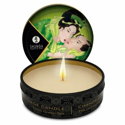 Массажная свеча Shunga Mini Massage Candle - Exotic Green Tea (30 мл) с афродизиаками - lovekeks.com.ua