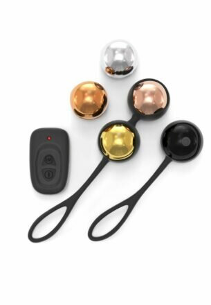 Набор вагинальных шариков Dorcel Training Balls, диам. 3,4см, вес 20-117гр, есть вибрация, пульт ДУ - lovekeks.com.ua