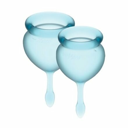 Набор менструальных чаш Satisfyer Feel Good (light blue), 15мл и 20мл, мешочек для хранения - lovekeks.com.ua