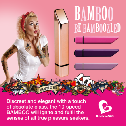 Мощный минивибратор Rocks Off Bamboo Rose Gold - lovekeks.com.ua