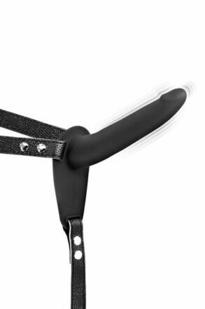 Страпон с вибрацией Fetish Tentation Vibrating Strap-On with Dildo Black - lovekeks.com.ua