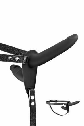 Двойной страпон Fetish Tentation Strap-On with Double Dildo Black - lovekeks.com.ua