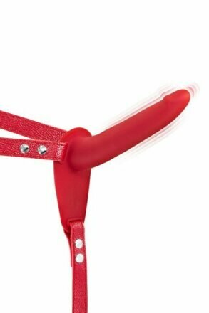 Страпон с вибрацией Fetish Tentation Vibrating Strap-On with Dildo Red - lovekeks.com.ua