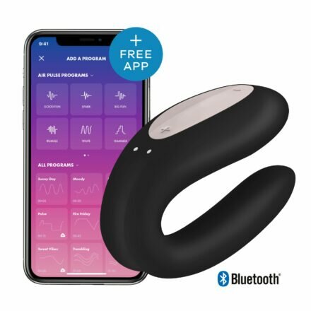 Вибратор для пар Satisfyer Double Joy Black - lovekeks.com.ua