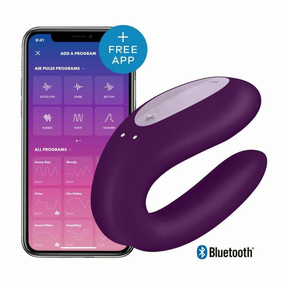 Вибратор для пар Satisfyer Double Joy Violet - lovekeks.com.ua
