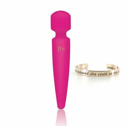 Вибромассажер Rianne S: Bella Mini Wand Rose, 10 режимов работы, медицинский силикон - lovekeks.com.ua