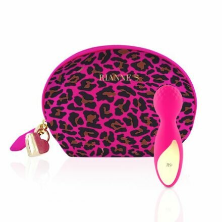Мини-вибромассажер RIANNE S - Lovely Leopard Mini Wand Pink - lovekeks.com.ua