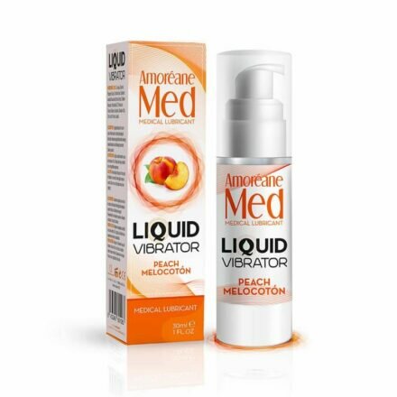 Лубрикант с эффектом вибрации Amoreane Med Liquid Vibrator Peach (30 мл) - lovekeks.com.ua