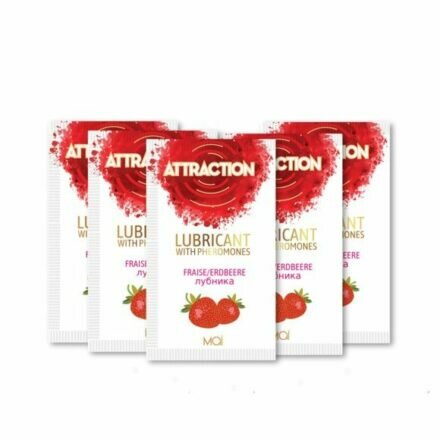 Пробник лубриканта с феромонами MAI ATTRACTION LUBS STRAWBERRY (10 мл) - lovekeks.com.ua