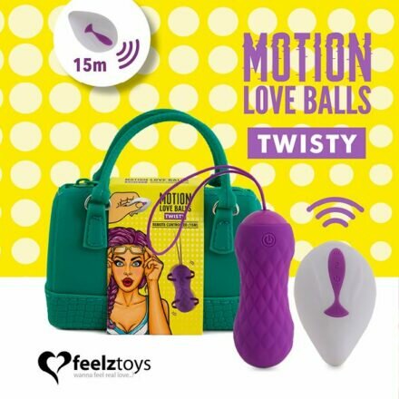 Вагинальные шарики с массажем и вибрацией FeelzToys Motion Love Balls Twisty с пультом ДУ, 7 режимов - lovekeks.com.ua