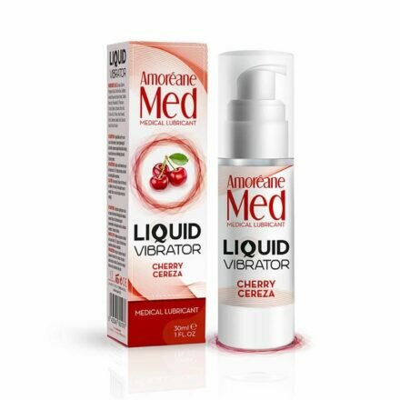 Лубрикант с эффектом вибрации Amoreane Med Liquid Vibrator Cherry (30 мл) - lovekeks.com.ua