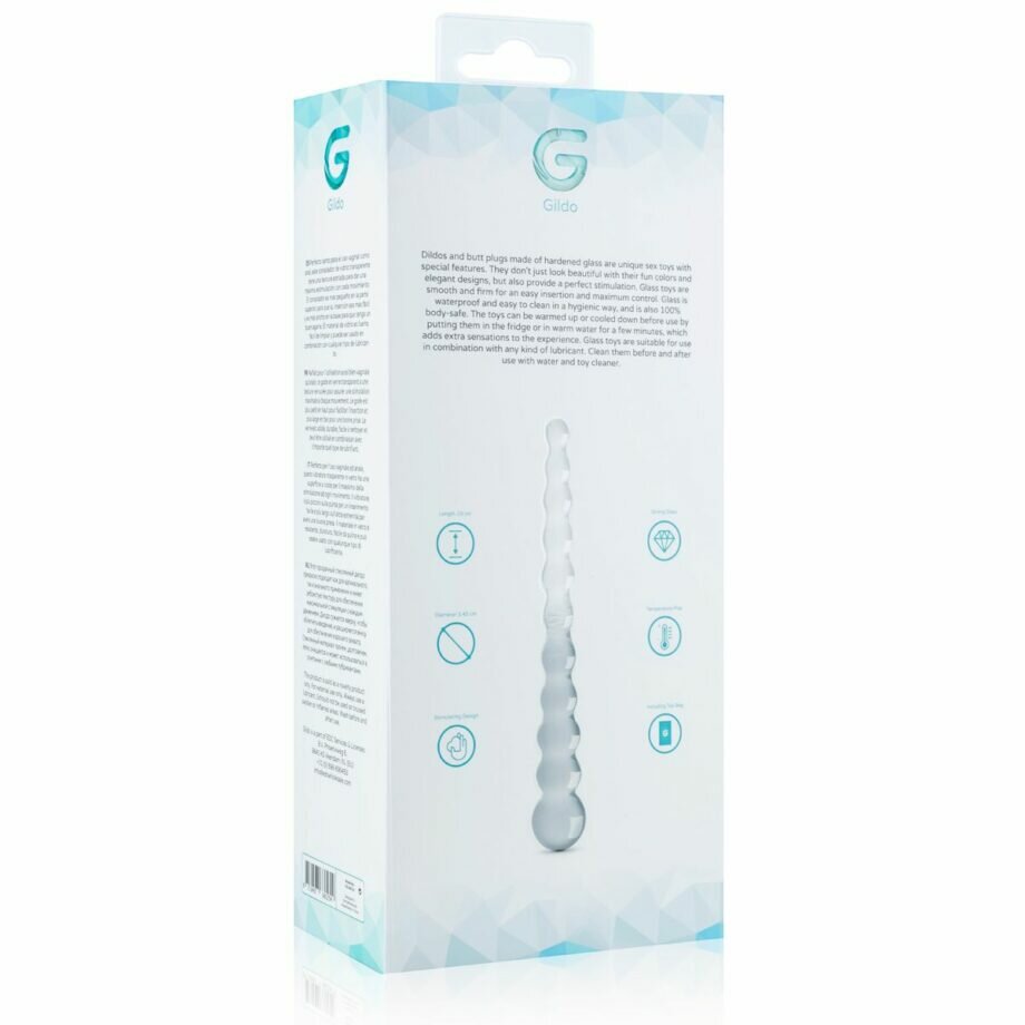 Стеклянный дилдо в виде бусин Gildo Glass Dildo No. 20 - lovekeks.com.ua