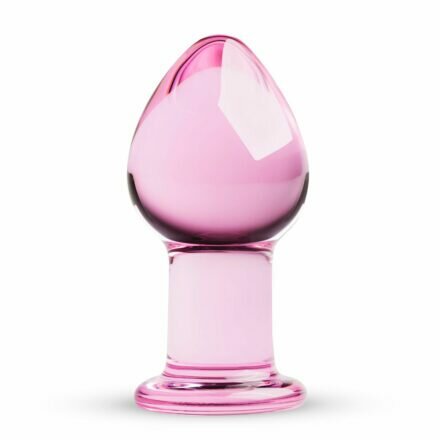 Розовая анальная пробка из стекла Gildo Pink Glass Buttplug No. 27 - lovekeks.com.ua