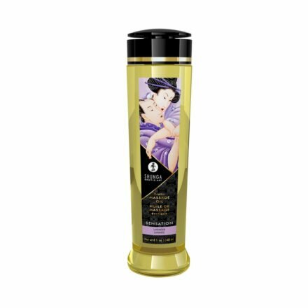 Массажное масло Shunga Sensation - Lavender (240 мл) натуральное увлажняющее - lovekeks.com.ua