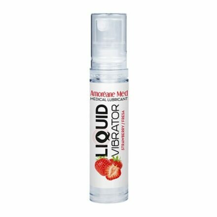 Лубрикант с эффектом вибрации Amoreane Med Liquid Vibrator Strawberry (10 мл) - lovekeks.com.ua