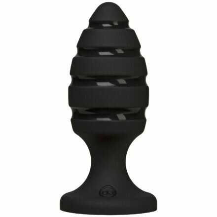 Анальный плаг со спиральным каналом Doc Johnson Platinum Premium Silicone - The Blast - Black - lovekeks.com.ua