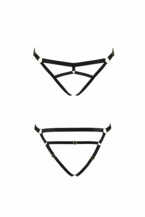Трусики стринги из стреп KELIS THONG black S/M - Passion (проблема с упаковкой) - lovekeks.com.ua
