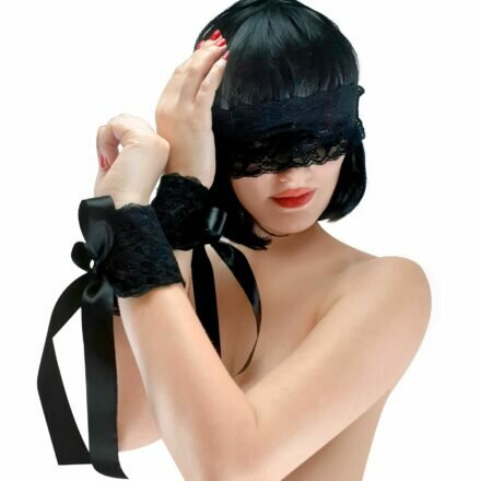 Эротический набор повязка на глаза и наручники Blindfold and Handcuffs Aria - lovekeks.com.ua