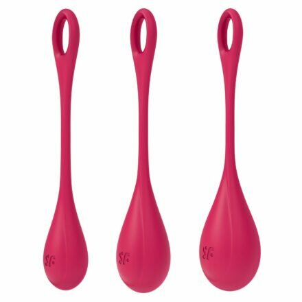 Набор йони бусин Satisfyer Yoni Power 1 Red, диаметр 2-2,5-3см, вес 22-46-74гр - lovekeks.com.ua