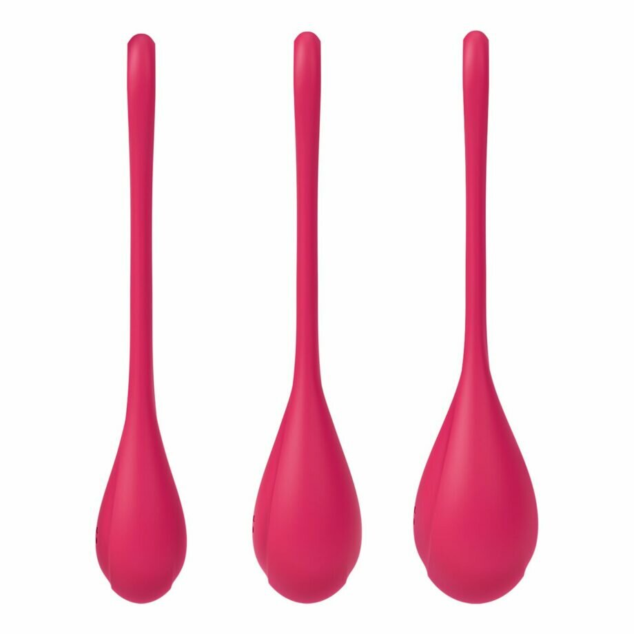 Набор йони бусин Satisfyer Yoni Power 1 Red, диаметр 2-2,5-3см, вес 22-46-74гр - lovekeks.com.ua