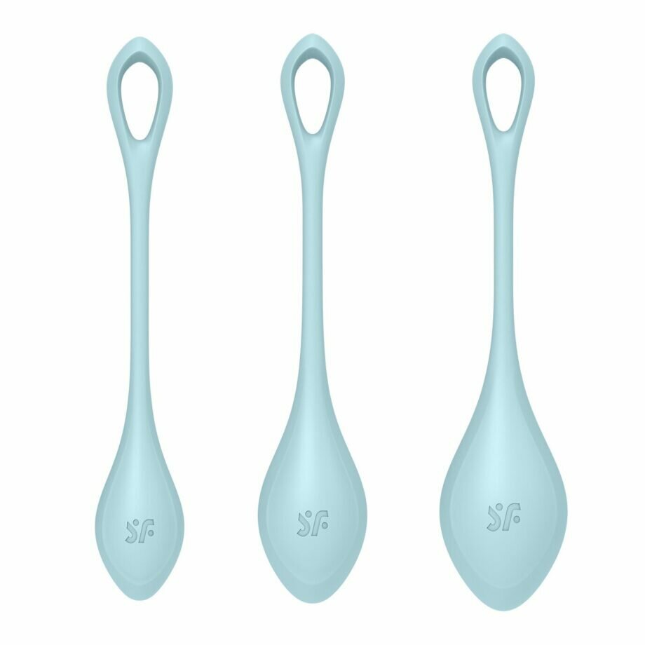 Набор йони бусин Satisfyer Yoni Power 2 Light Blue, диаметр 2-2,5-3см, вес 22-44-73гр - lovekeks.com.ua