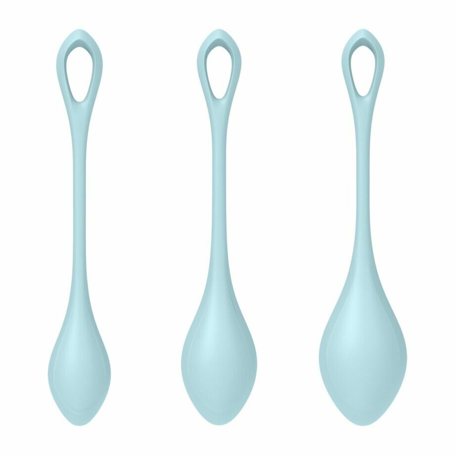 Набор йони бусин Satisfyer Yoni Power 2 Light Blue, диаметр 2-2,5-3см, вес 22-44-73гр - lovekeks.com.ua