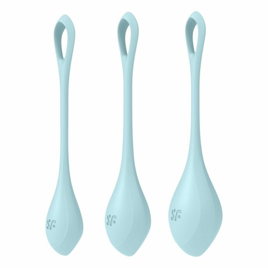 Набор йони бусин Satisfyer Yoni Power 2 Light Blue, диаметр 2-2,5-3см, вес 22-44-73гр - lovekeks.com.ua