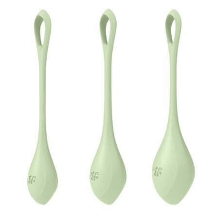 Набор йони бусин Satisfyer Yoni Power 2 Light Green, диаметр 2-2,5-3см, вес 22-44-73гр - lovekeks.com.ua