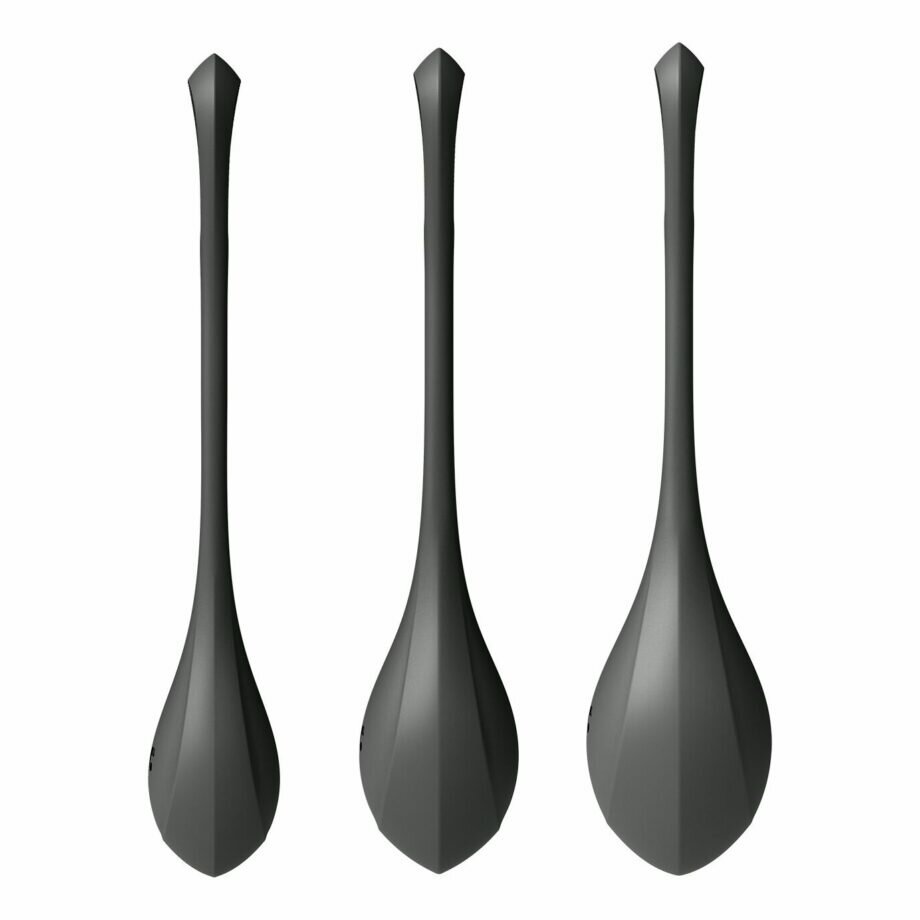 Набор йони бусин Satisfyer Yoni Power 2 Black, диаметр 2-2,5-3см, вес 22-44-73гр - lovekeks.com.ua