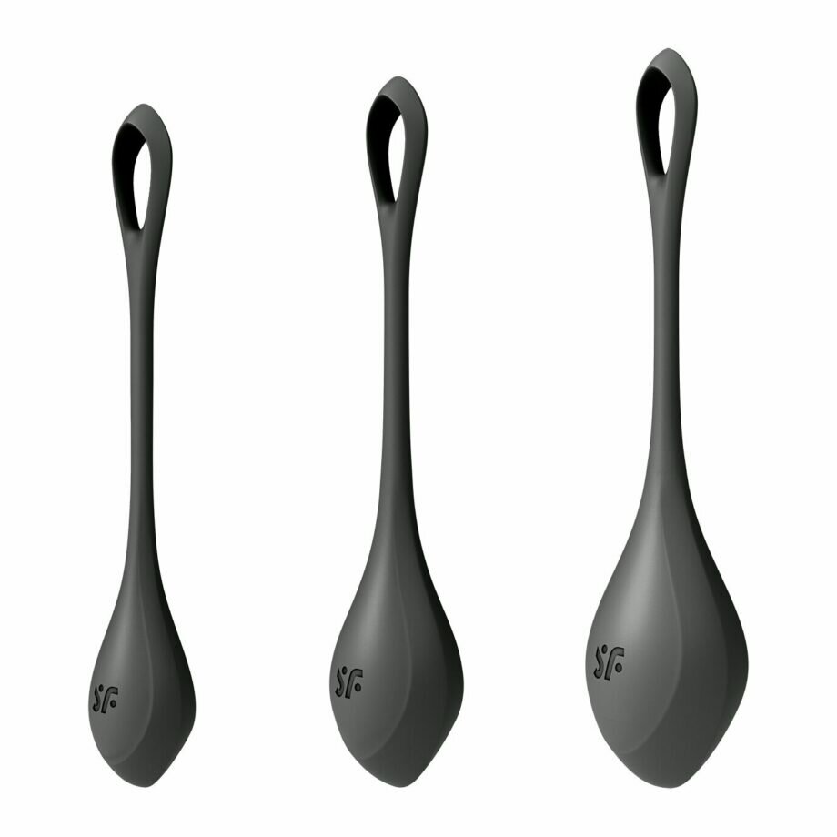 Набор йони бусин Satisfyer Yoni Power 2 Black, диаметр 2-2,5-3см, вес 22-44-73гр - lovekeks.com.ua
