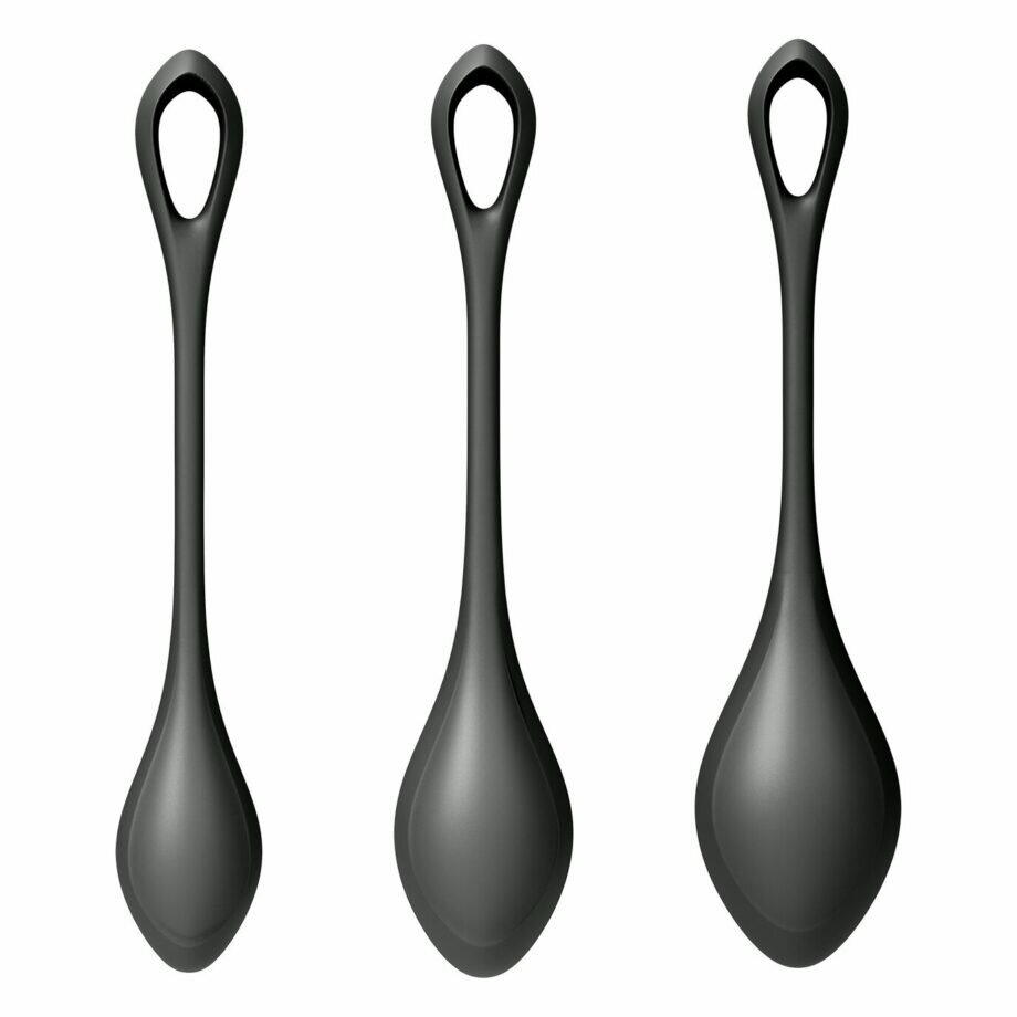 Набор йони бусин Satisfyer Yoni Power 2 Black, диаметр 2-2,5-3см, вес 22-44-73гр - lovekeks.com.ua
