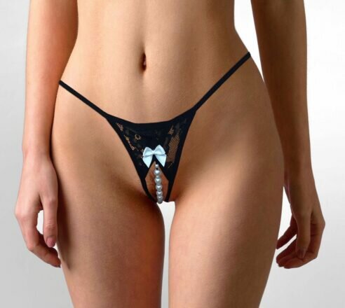 Эротические женские трусики Art of Sex - Kаrin Black размер L-2XL - lovekeks.com.ua