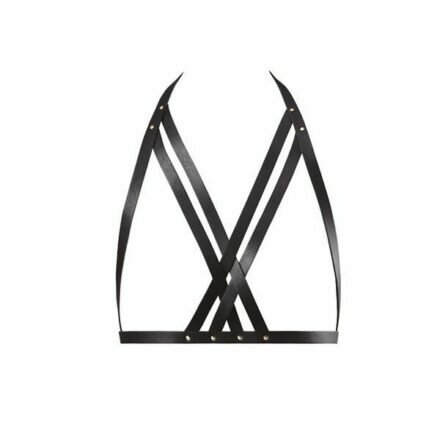 Портупея Bijoux Indiscrets MAZE - Halter Bra Harness Black - lovekeks.com.ua