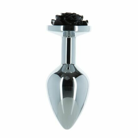 Металлическая анальная пробка Lux Active – Rose Anal Plug – Black - lovekeks.com.ua