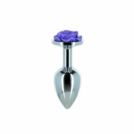 Металлическая анальная пробка Lux Active – Rose Anal Plug – Purple - lovekeks.com.ua