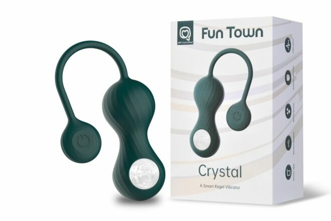 Вагинальные смарт-шарики с вибрацией Magic Motion Fun Town Crystal, с прозрачным стеклянным шаром - lovekeks.com.ua