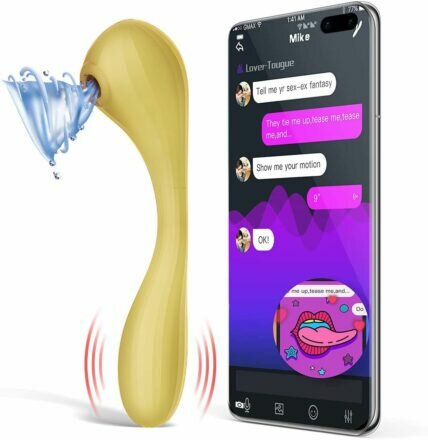 Вакуумный вагинально-клиторальный стимулятор Magic Motion Bobi Yellow, управление со смартфона - lovekeks.com.ua