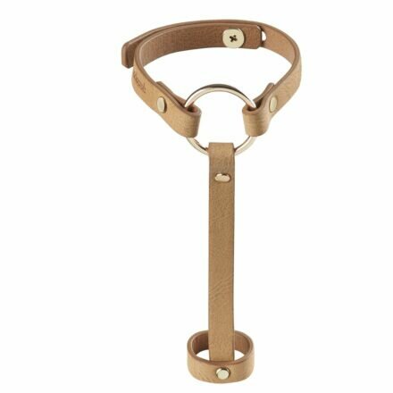 Пара браслетов на запястье и палец Bijoux Indiscrets MAZE Hand Bracelet Harness Brown, экокожа - lovekeks.com.ua